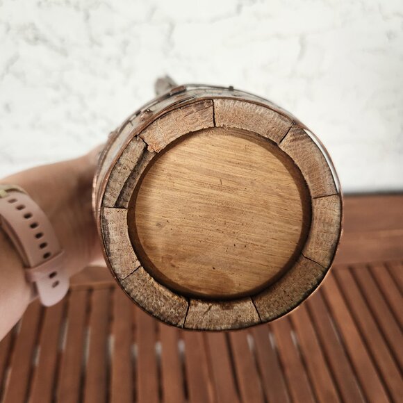 Antique French Cider Jug ca. 1900 – 9" high Barrel Form Rustic Farmhouse Pitcher - Picture 14 of 15